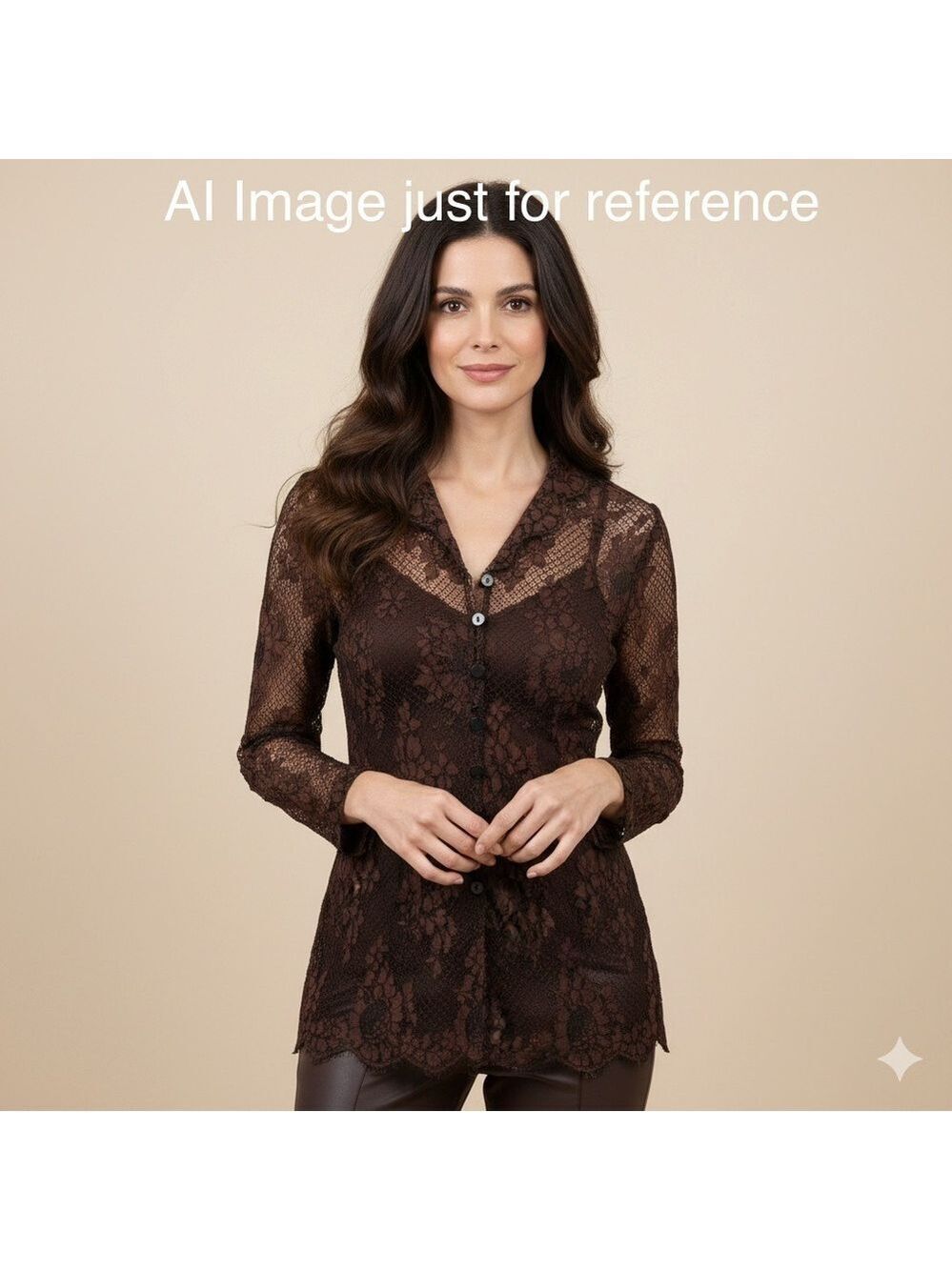 ESCADA Margaretha Ley BROWN BROCADE LACE COLLARED BUTTON FRONT CINCHED SIZE 36